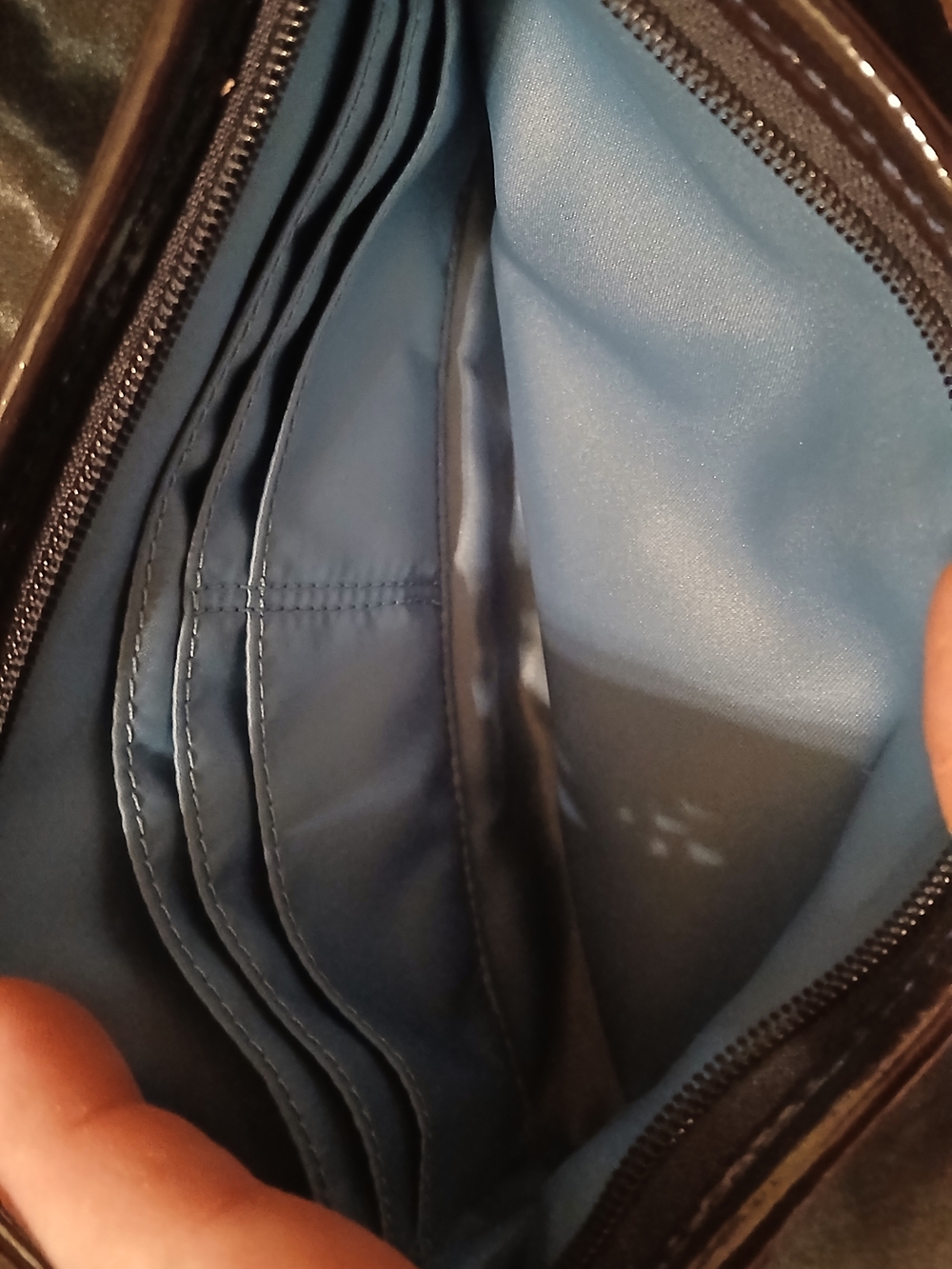 Coach Op Art Print Wristlet Pouch Blue Red White Patent Trim NWOT Y2K - Picture 7 of 10